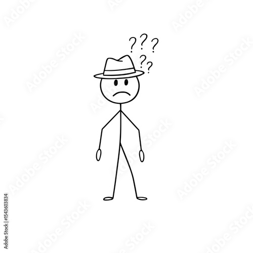 Stickman with question mark on his head