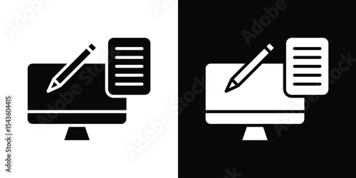 Blended learning icon collection. line stroke icon. EPS 10