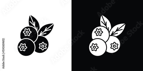 Blueberry icon collection. line stroke icon. EPS 10