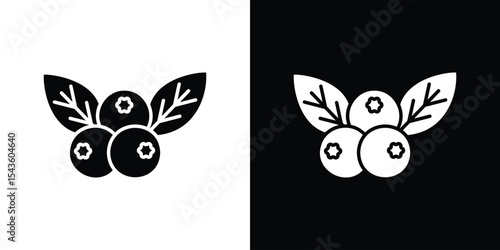 Blueberry icon collection. line stroke icon. EPS 10