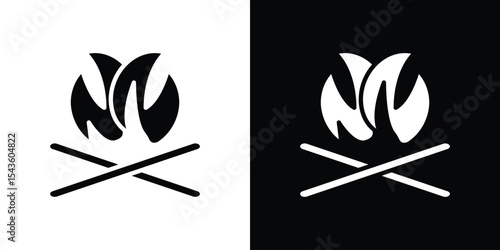 Bonfire icon collection. line stroke icon. EPS 10