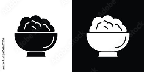 Bowl rice icon collection. line stroke icon. EPS 10