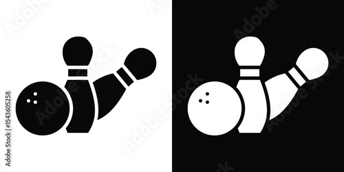 Bowling icon collection. line stroke icon. EPS 10