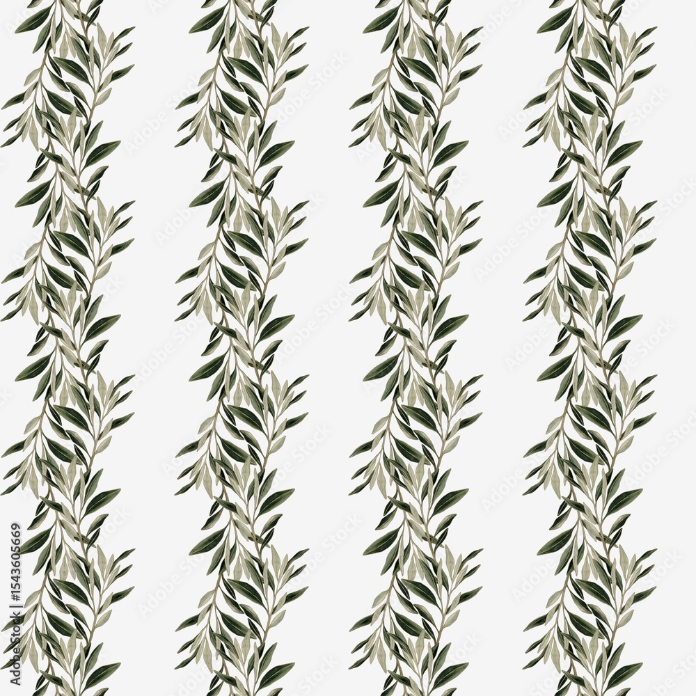 Fototapeta premium Elegant watercolor leaf pattern for versatile textile and packaging design projects