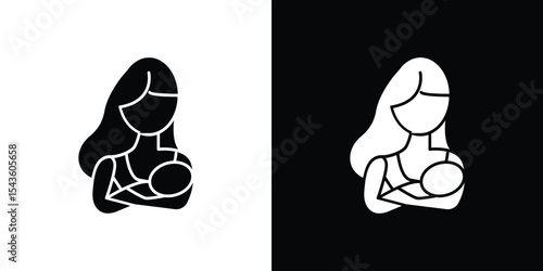Breastfeeding icon collection. line stroke icon. EPS 10