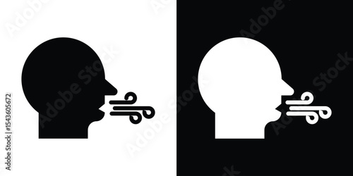 Breath icon collection. line stroke icon. EPS 10