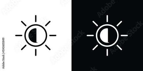 Brightness icon collection. line stroke icon. EPS 10