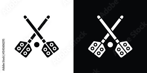 Broom-ball icon collection. line stroke icon. EPS 10