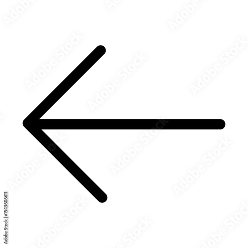 手書きのシンプル矢印　左矢印