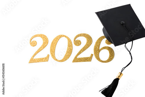 Celebrating the graduation year 2026 with a black PNG Image 
