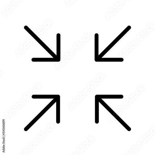 手書きのシンプル矢印　内側斜め上・斜め下矢印