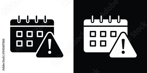 Calendar exclamation icon collection. line stroke icon. EPS 10