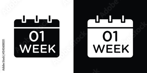 Calendar week icon collection. line stroke icon. EPS 10