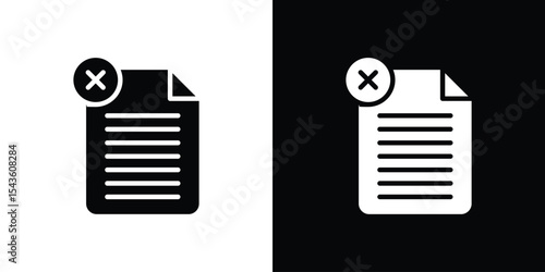 Cancel file icon collection. line stroke icon. EPS 10
