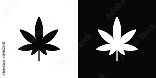 Cannabis leaf icon collection. line stroke icon. EPS 10