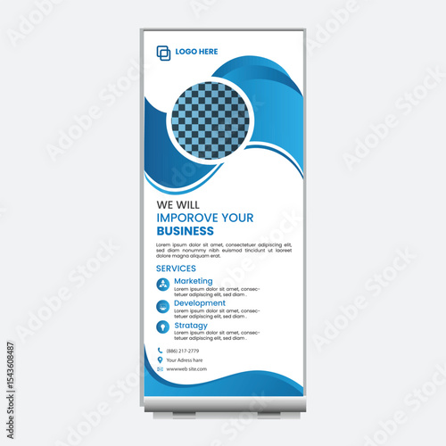 Modern creative corporate roll up banner design template and signage design 