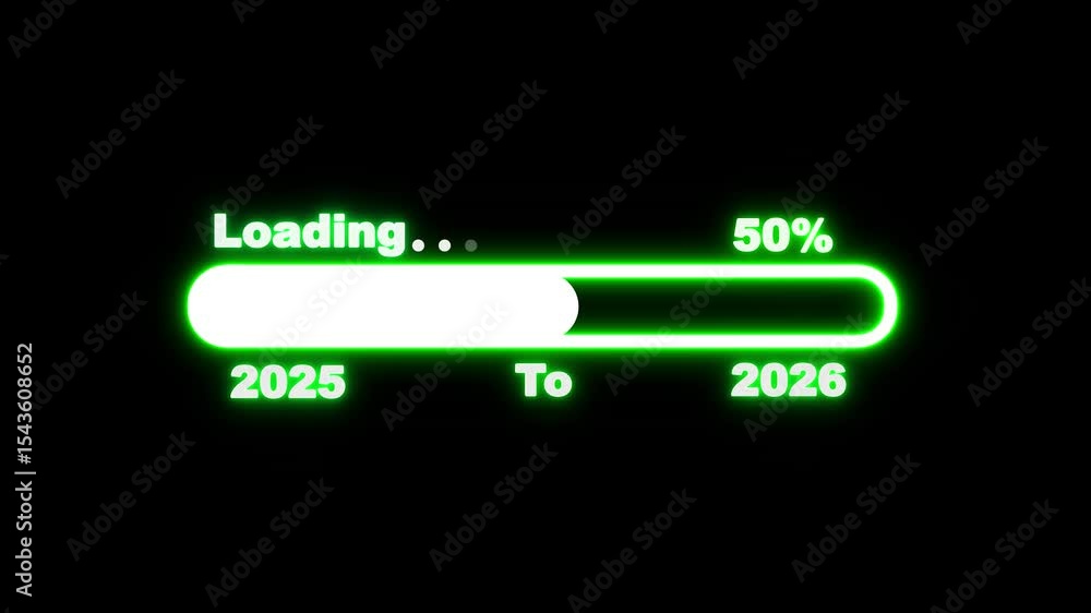 New year 2026 loading bar animation. Year change concept. New year 2026 ...