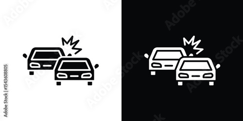 Car crash icon collection. line stroke icon. EPS 10