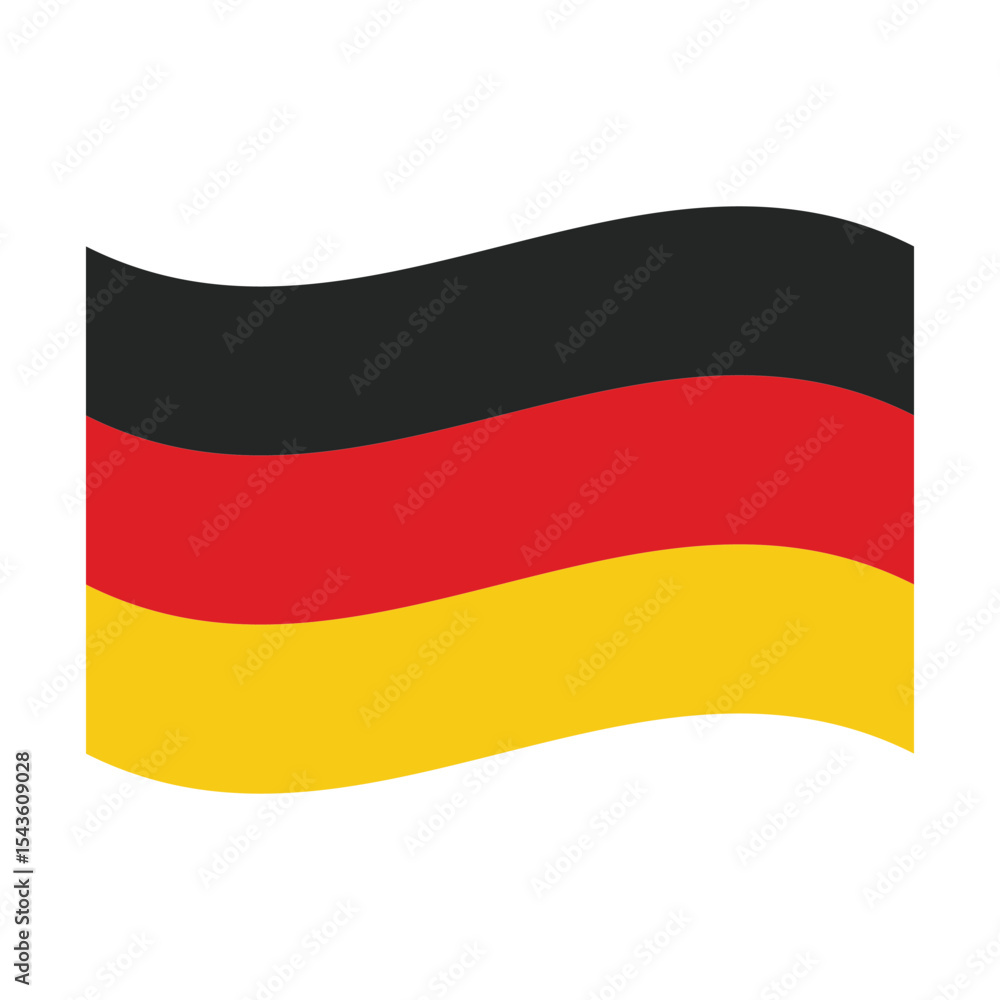 Naklejka premium Flag of Germany. German wavy flag digital vector illustration. Fluttering flag.