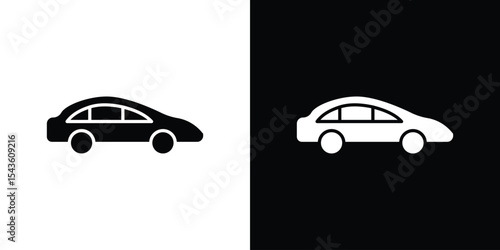 Car side view icon collection. line stroke icon. EPS 10