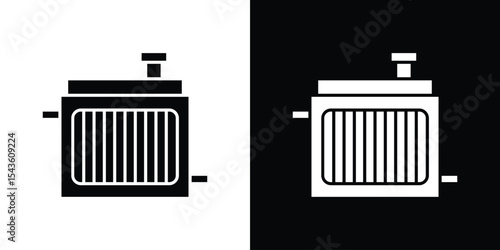 car radiator icon collection. line stroke icon. EPS 10