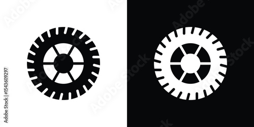Car wheel icon collection. line stroke icon. EPS 10