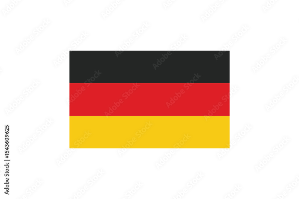 Fototapeta premium Germany flag. The official ratio. Flag icon. Standard color. Standard size. A rectangular flag. Computer illustration. Digital illustration. Vector illustration.