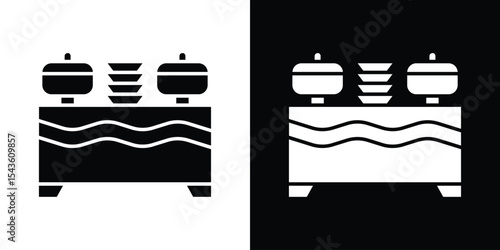 Catering buffet icon collection. line stroke icon. EPS 10