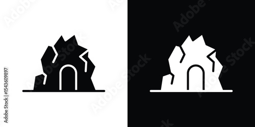 cave icon collection. line stroke icon. EPS 10