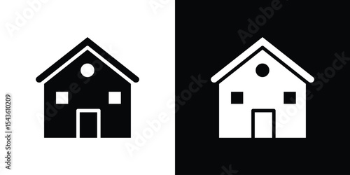 Chalet icon collection. line stroke icon. EPS 10