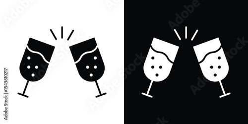 champagne glasses icon collection. line stroke icon. EPS 10