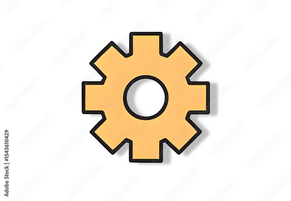Gears icon on white background Gears icon on white background