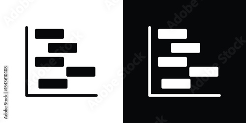 Chart gantt icon collection. line stroke icon. EPS 10