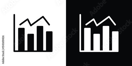 Chart histogram icon collection. line stroke icon. EPS 10