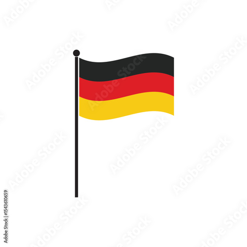 Vector flat round Germany flag isolated on white background