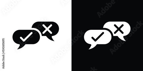 Check false or true icon collection. line stroke icon. EPS 10