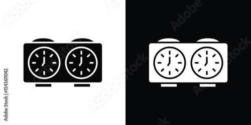 Chess clock icon collection. line stroke icon. EPS 10