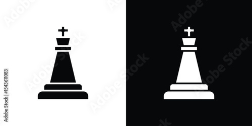 Chess king icon collection. line stroke icon. EPS 10