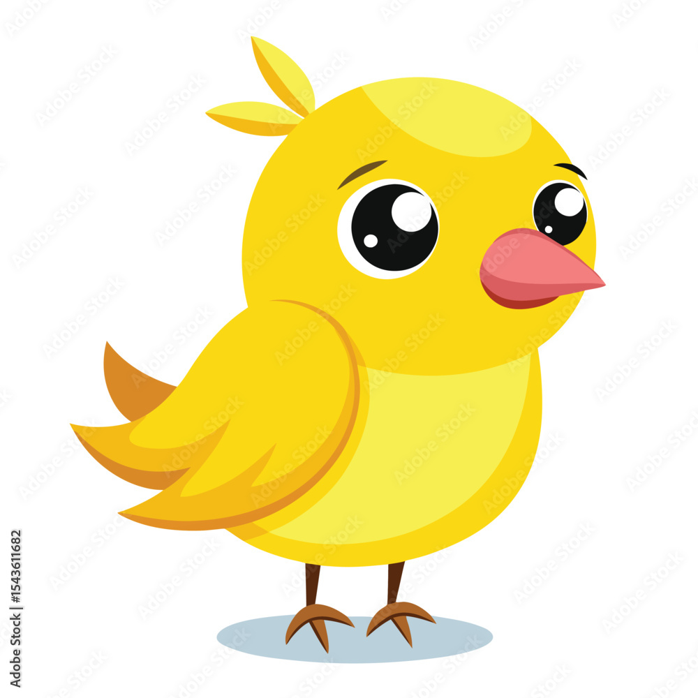 Fototapeta premium Cute bird vector illustration with white background