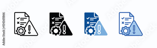 Risk Management icon sheet multiple style collection isolated vector