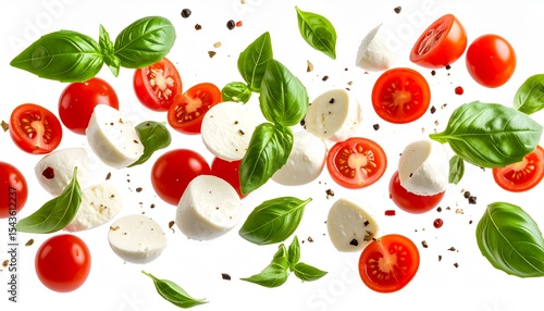 vegetables on white background