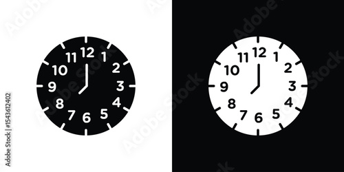 Clock face icon collection. line stroke icon. EPS 10