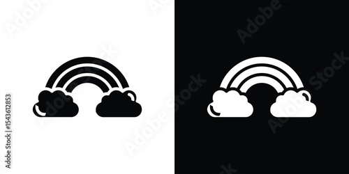 Cloud rainbow icon collection. line stroke icon. EPS 10