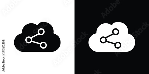 Cloud share icon collection. line stroke icon. EPS 10