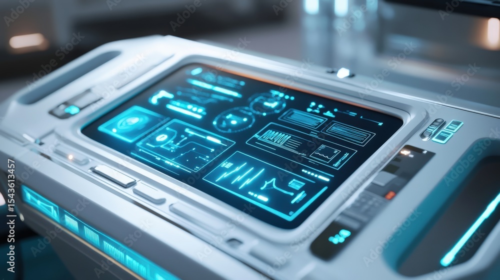 A Futuristic Control Panel Displaying Data And Information A Futuristic Control Panel Displaying Data And Information