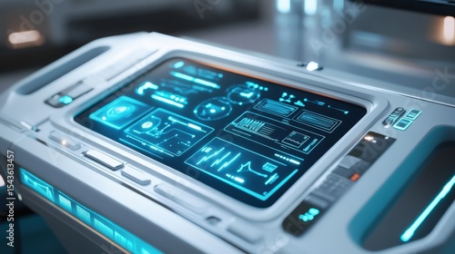 Wallpaper Mural A Futuristic Control Panel Displaying Data And Information Torontodigital.ca