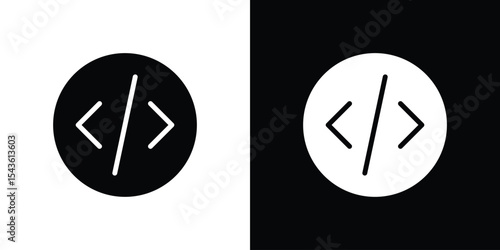 Code icon collection. line stroke icon. EPS 10