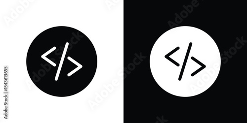 Code icon collection. line stroke icon. EPS 10