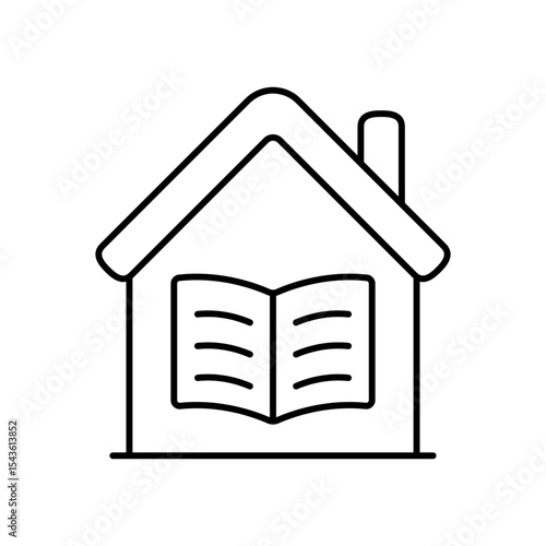Homeschooling Online Education Line Icon