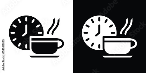 Coffee time icon collection. line stroke icon. EPS 10